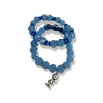 Blue Classic Style Crystal Bracelets (Set of 2)