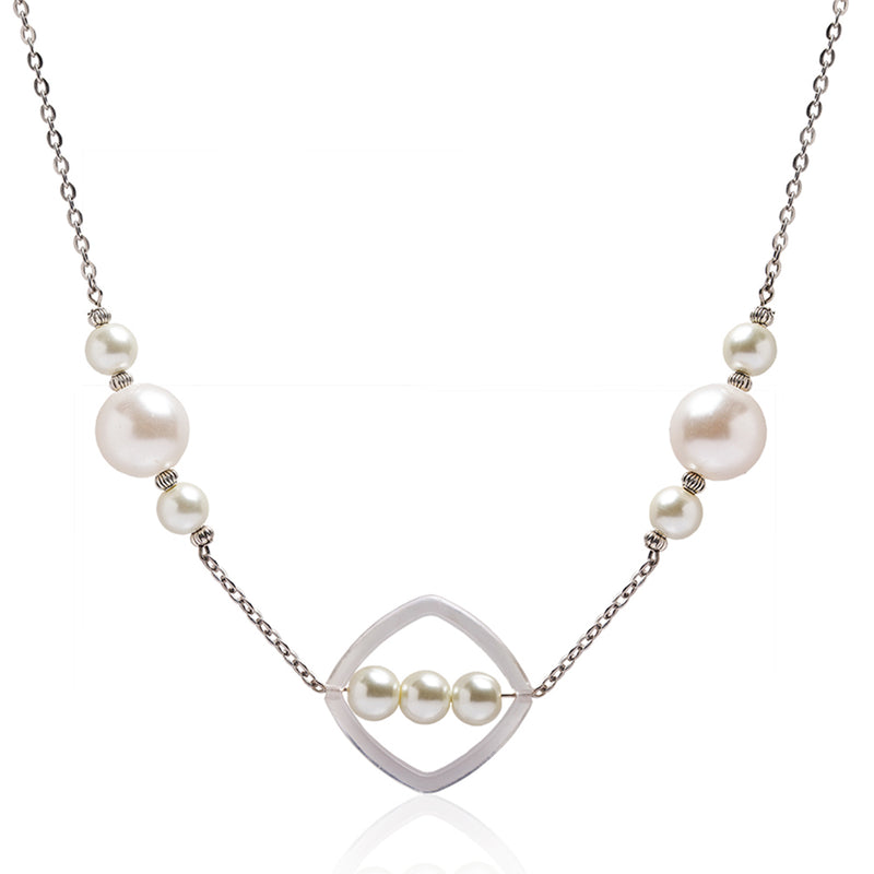 Necklace with Faux Pearl Beads