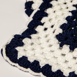 Afghan Crochet Throw Blanket - Black & White
