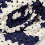 Afghan Crochet Throw Blanket - Black & White