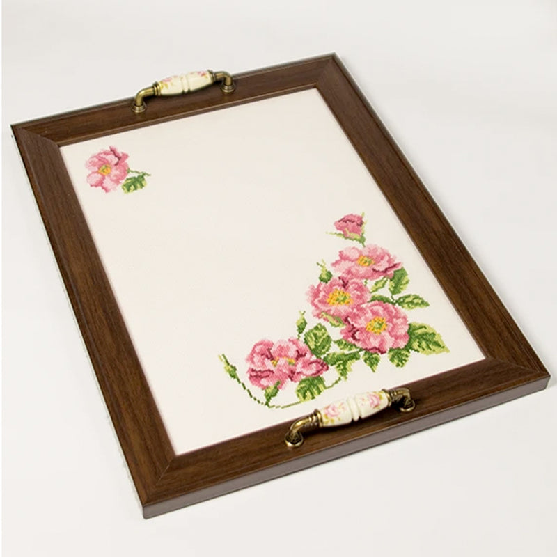 Bordo Embroidered Floral Tray