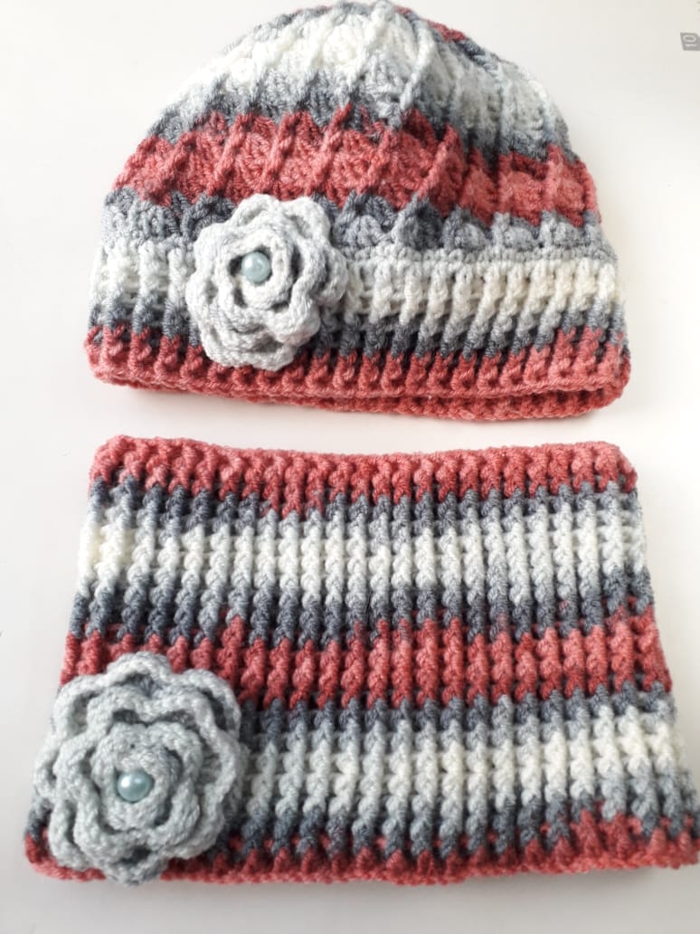 Crochet Hat & Neck Warmer Set