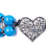 Blue Beads with Heart Bracelet