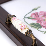 Bordo Embroidered Floral Tray