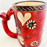 Hand painted Porcelain Red Candle Cup