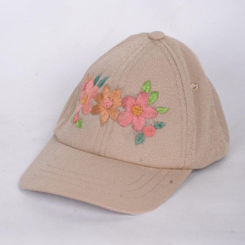 Floral Hand Embroidered Cap