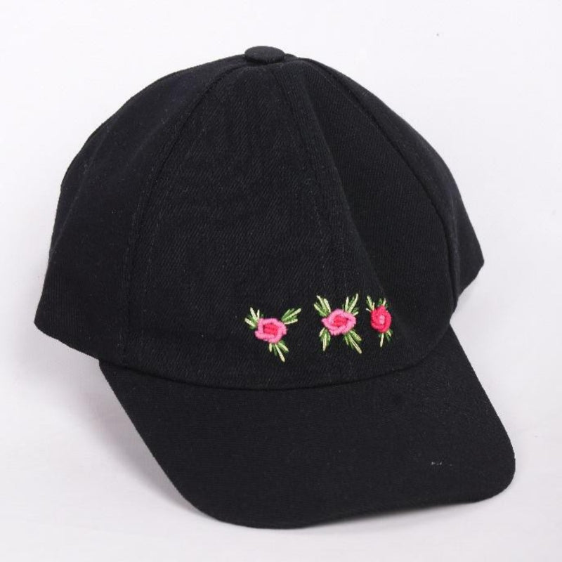 Hand Embroidered Black Cap