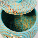 Modern African Basket Blue-Green