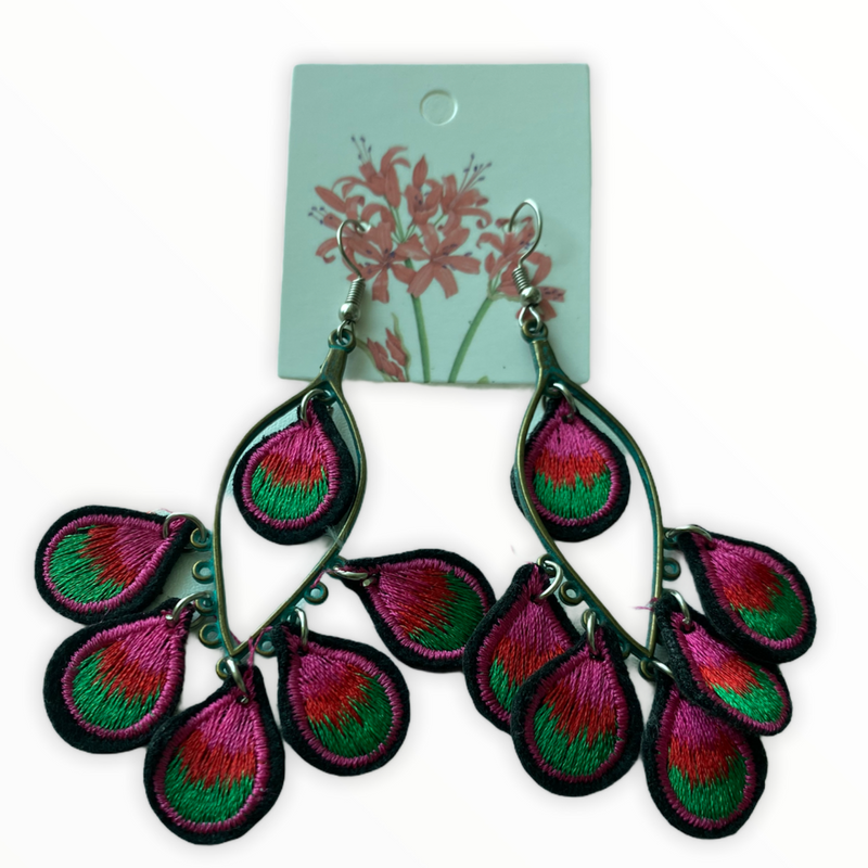 Embroidered Earring- Peacock Style