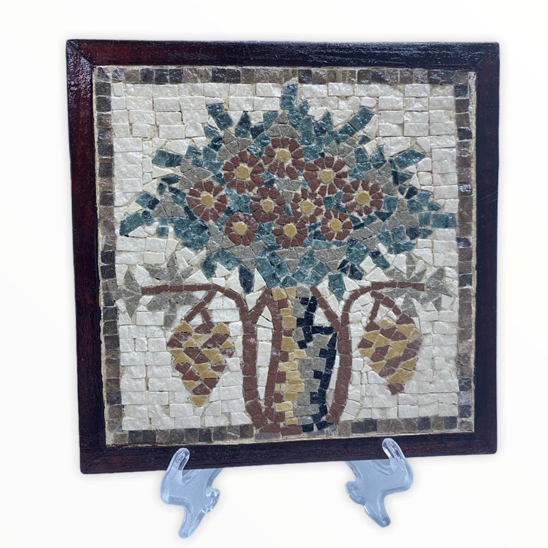 Natural Stone Mosaic Art Frame - Flower Design