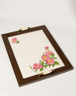 Bordo Embroidered Floral Tray