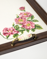 Bordo Embroidered Floral Tray