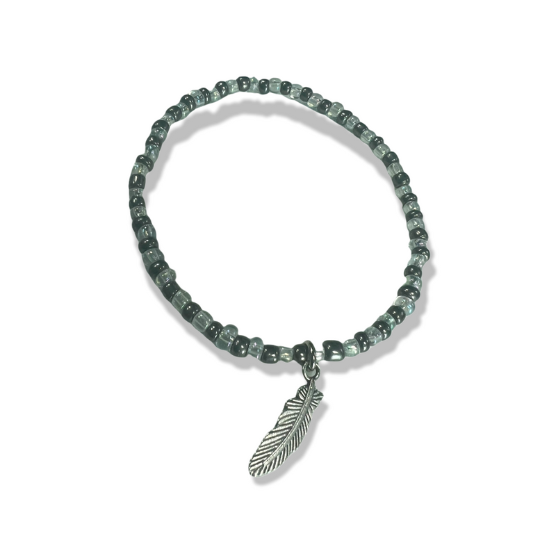 Feather Bead Bracelet Stretch